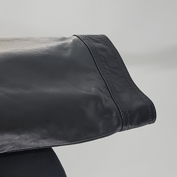 Women's Black Leather Jacket - Picture 11 of 16